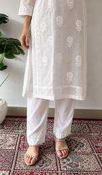 Women's Lucknowi Handcrafted Muslin Chikankari Kurti - HONC0149461