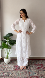 Women's Lucknowi Handcrafted Modal Cotton Chikankari Kurti- HONC0392420