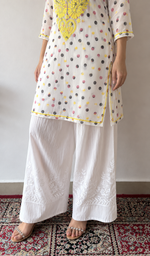 Women's Lucknowi Handcrafted Chiffon Chikankari Kurti- HONC056324