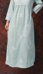 Falak Women's Lucknowi Handcrafted Cotton Chikankari Kurti - HONC0220704