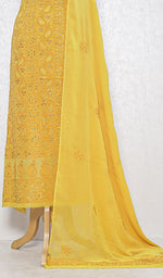 Load image into Gallery viewer, Women&#39;s Lakhnavi Handcrafted Pure Silk Georgette Chikankari Kurta  And Dupatta Set- HONC082559