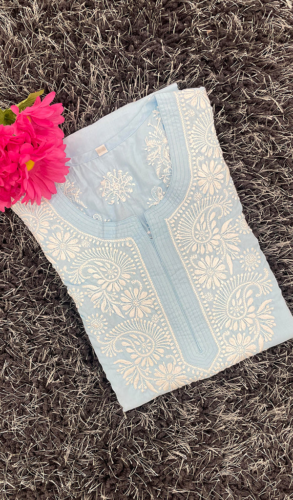 Women's Lucknowi Handcrafted Mul Cotton Chikankari Kurti - HONC0105311