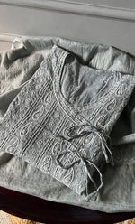 将图像加载到图库查看器中， Women&#39;s Lakhnavi Handcrafted Mul Chanderi Semi - Stitched Kurta And Dupatta Set - HONC0298175
