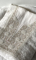 Load image into Gallery viewer, Women&#39;s Lakhnavi Handcrafted Maheshwari Mul Chanderi Kurta And Dupatta Set - HONC0312962
