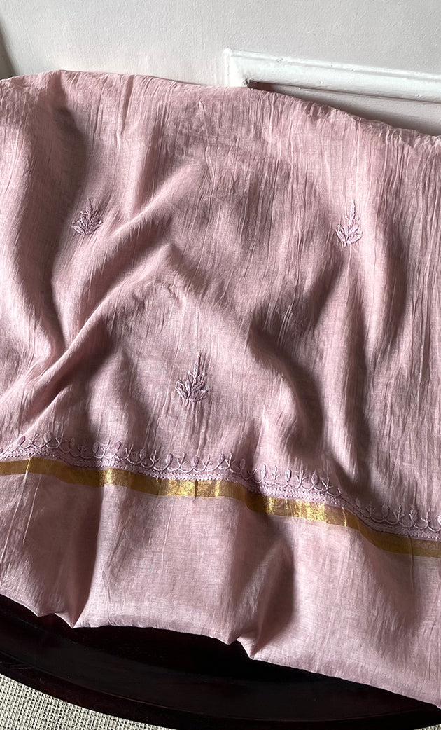 Titlee Women's Lakhnavi Handcrafted Unstitched Mul Chanderi Kurta And Dupatta Set - HONC0304156