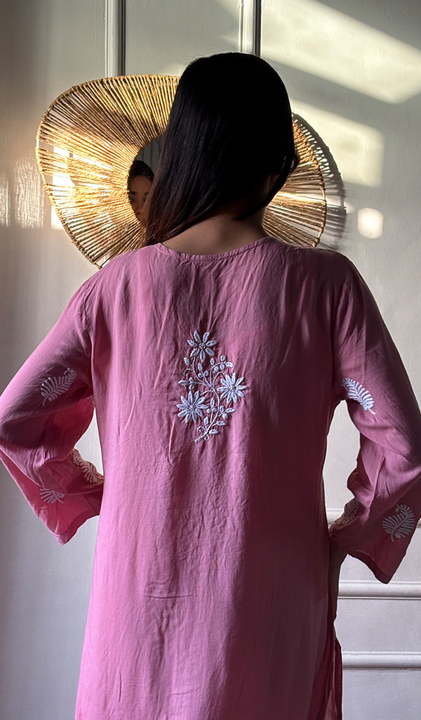 Reet Women's Lucknowi Handcrafted Modal Cotton Chikankari Kurti - HONC0211952