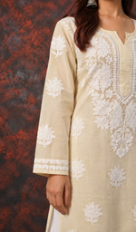 Women's Lucknowi Handcrafted Cotton Chikankari Kurti- HONC0392416