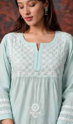 Falak Women's Lucknowi Handcrafted Cotton Chikankari Kurti - HONC0220704