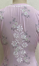 Load image into Gallery viewer, Women&#39;s Lucknowi Handcrafted Modal Cotton Chikankari Kurti - HONC036620
