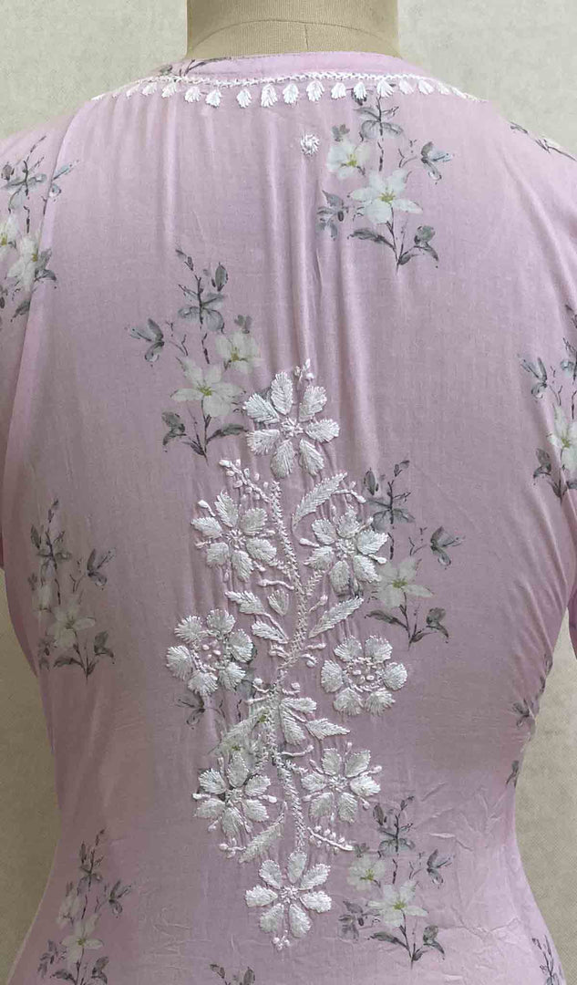 Women's Lucknowi Handcrafted Modal Cotton Chikankari Kurti - HONC036620