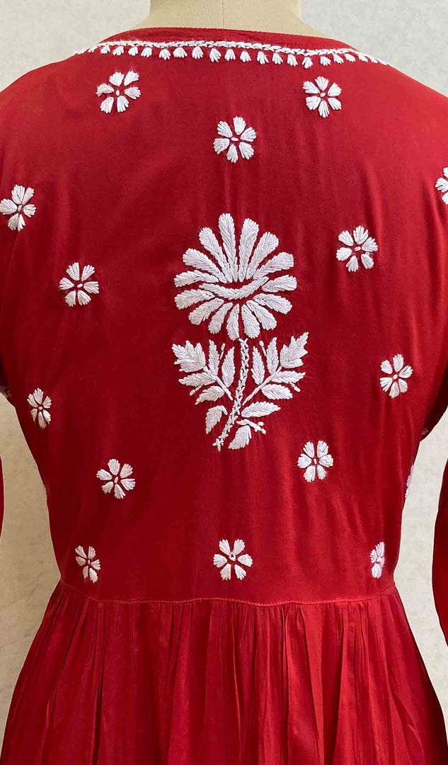 Women's Lucknowi Handcrafted Modal Cotton Chikankari Dress - HONC051221