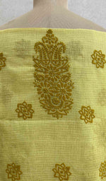 Load image into Gallery viewer, Women&#39;s Lakhnavi Handcrafted Kota Cotton Chikankari Unstitched Kurti Fabric - HONC031300