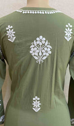 将图像加载到图库查看器中， Women&#39;s Lucknowi Handcrafted Modal Cotton Chikankari Kurti - HONC053131
