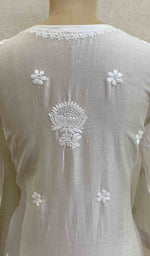 Load image into Gallery viewer, Women&#39;s Lucknowi Handcrafted Chanderi Silk Chikankari Kurti - HONC041949
