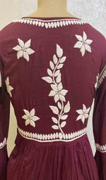 Load image into Gallery viewer, Women&#39;s Lucknowi Handcrafted Cotton Chikankari Dress - HONC060141
