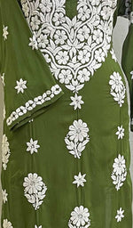 Load image into Gallery viewer, Women&#39;s Lucknowi Handcrafted Modal Cotton Chikankari Kurti - HONC067676