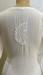 Load image into Gallery viewer, Women&#39;s Lucknowi Handcrafted Muslin Chikankari Kurti - HONC069426
