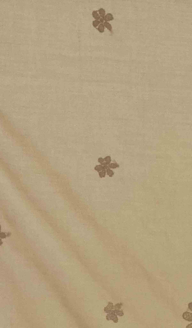 Lakhnavi 手工制作的棉质 Chikankari 桌布 - HONC041205