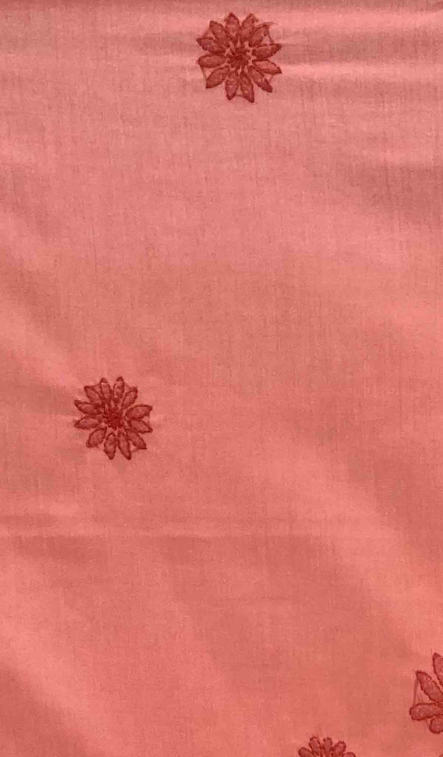 Lakhnavi 手工制作的棉质 Chikankari 桌布 - HONC041227