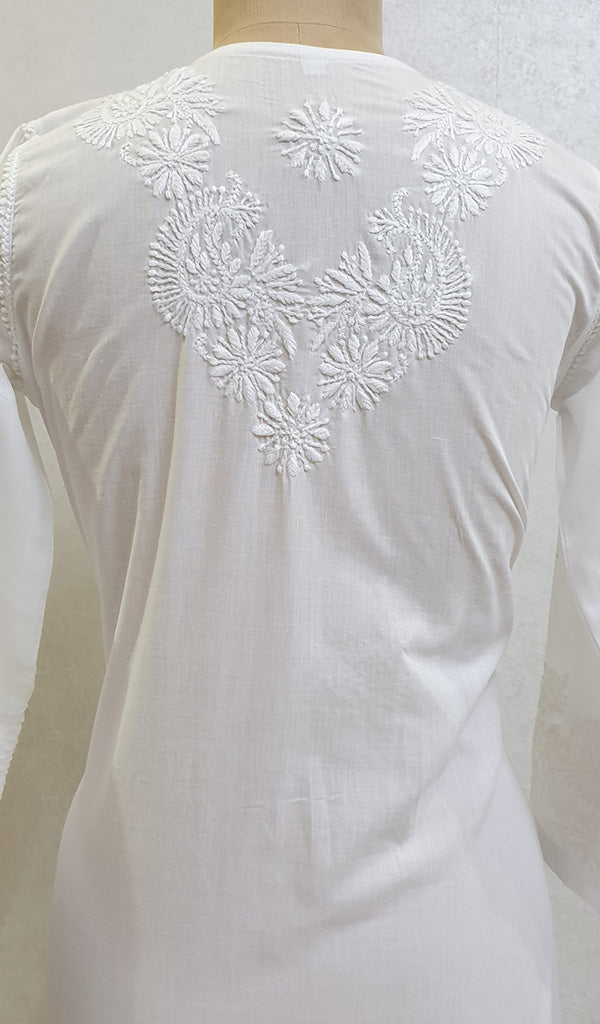 Women's Lucknowi Handcrafted Mul Cotton Chikankari Kurti - HONC097731