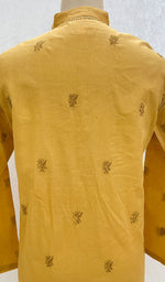 Load image into Gallery viewer, Men&#39;s Lucknowi Handcrafted Cotton Chikankari Kurta - HONC098790
