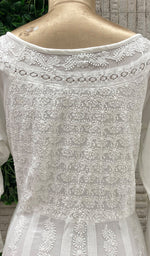 Load image into Gallery viewer, Women&#39;s Lakhnavi Handcrafted Mul Cotton Chikankari A-Line Dress - HONC097844