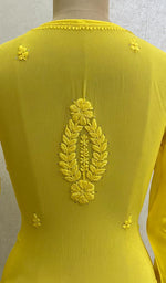 Load image into Gallery viewer, Women&#39;s Lakhnavi Handcrafted Viscose Georgette Chikankari Kurti - HONC093255
