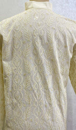 Load image into Gallery viewer, Men&#39;s Lucknowi Handcrafted Cotton Chikankari Kurta - HONC0123616
