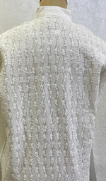Load image into Gallery viewer, Men&#39;s Lucknowi Handcrafted Cotton Chikankari Kurta - HONC0123627
