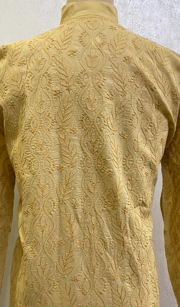 Men's Lucknowi Handcrafted Cotton Chikankari Kurta -HONC0123591