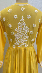 Load image into Gallery viewer, Women&#39;s Lucknowi Handcrafted Modal Cotton Chikankari Dress - HONC0121442

