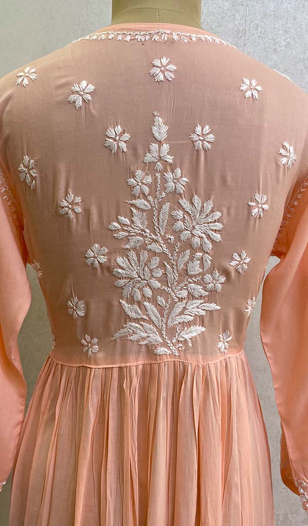 Women's Lucknowi Handcrafted Modal Cotton Chikankari Dress - HONC0121461
