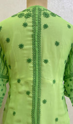 Load image into Gallery viewer, Haaya Women&#39;s Lakhnavi Handcrafted Faux-Georgette Chikankari Dress - HONC0137240
