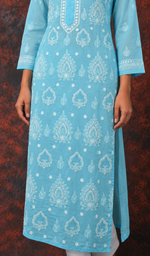 Women's Lucknowi Handcrafted Cotton Chikankari Kurti- HONC0392302