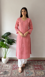 Cotton Chikankari Stitched Kurti HONC0340309
