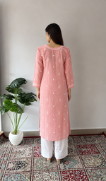 Women's Lucknowi Handcrafted Cotton Chikankari Kurti- HONC0392404
