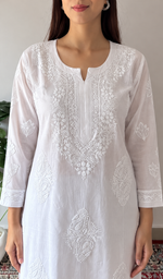 Women's Lucknowi Handcrafted Cotton Chikankari Kurti - HONC0207352