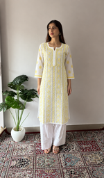 Women's Lucknowi Handcrafted Cotton Chikankari Kurti- HONC0392415