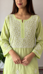 Women's Lucknowi Handcrafted Cotton Chikankari Kurti-HONC0161264
