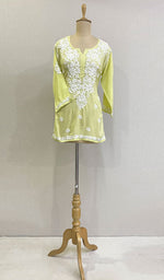 将图像加载到图库查看器中， Women&#39;s Lakhnavi Handcrafted Modal Cotton Chikankari Top - HONC0167492
