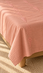 Lakhnavi Handcrafted Cotton Chikankari Bedsheet Set - HONC0394530