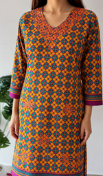 Multicolor Cotton Chikankari Stitched Kurti
