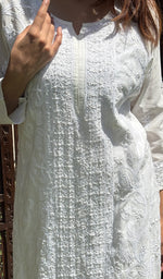 Load image into Gallery viewer, Women&#39;s Lucknowi Handcrafted Cotton Chikankari Kurti - HONC0280063
