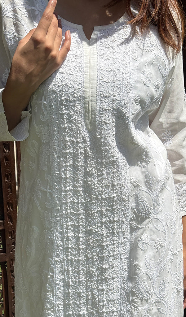 Women's Lucknowi Handcrafted Cotton Chikankari Kurti - HONC0280063