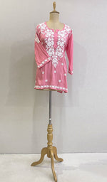 Load image into Gallery viewer, Women&#39;s Lakhnavi Handcrafted Modal Cotton Chikankari Top - HONC0167496
