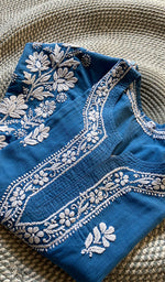 将图像加载到图库查看器中， Women&#39;s Lucknowi Handcrafted Cotton Chikankari Kurti - HONC0301056
