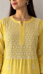 Gulnaaz Women's Lucknowi Handcrafted Mul Cotton Chikankari Kurti - HONC0161229
