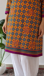 Multicolor Cotton Chikankari Stitched Kurti