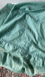 Women's Lakhnavi Handcrafted Chanderi Silk Unstitched Chikankari Full Suit - HONC0367199