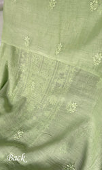 Load image into Gallery viewer, Women's Lakhnavi Handcrafted Mul Chanderi Unstitched Chikankari Full Suit Material - HONC0324498